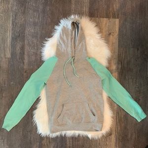 PacSun Mint & Gray Color-Block Hoodie